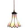 Clayre & Eef 5LL-6196 Lampe à suspendre Tiffany Ø 15x115 cm E14-max 1x40W Rose - Beige