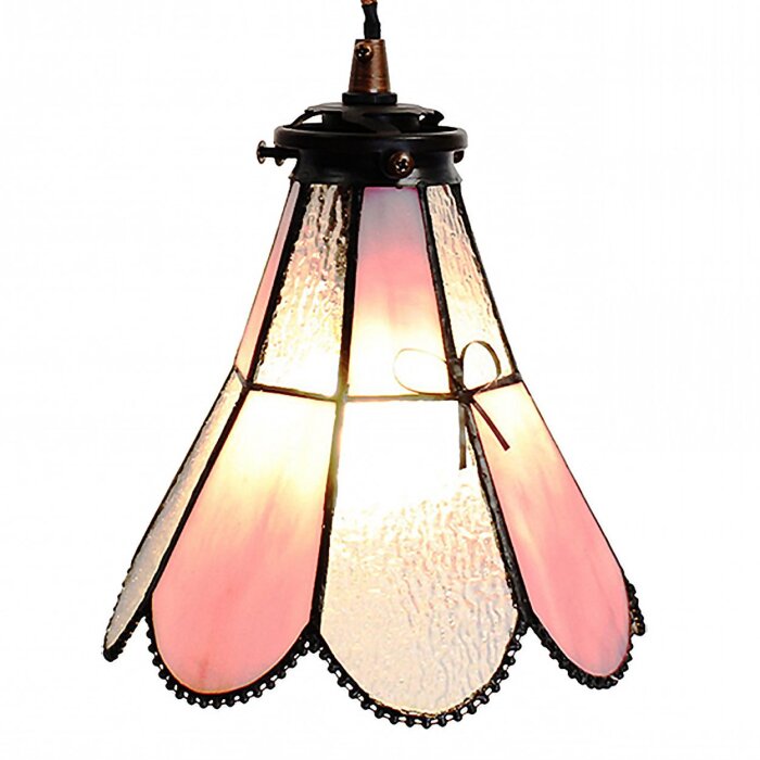 Clayre & Eef 5LL-6217 Lampe à suspendre Tiffany 18x15x115 cm E14-max 1x25W rose