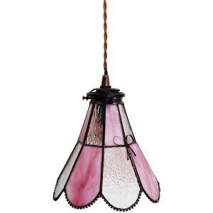 Clayre & Eef 5LL-6217 Lampe à suspendre Tiffany 18x15x115 cm E14-max 1x25W rose