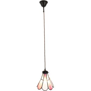 Clayre & Eef 5LL-6217 Lampe à suspendre Tiffany 18x15x115 cm E14-max 1x25W rose