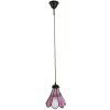 Clayre & Eef 5LL-6217 Lampe à suspendre Tiffany 18x15x115 cm E14-max 1x25W rose