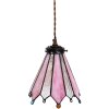 Clayre & Eef 5LL-6218 Lampe à suspendre Tiffany 18x15x115 cm E14-max 1x25W rose