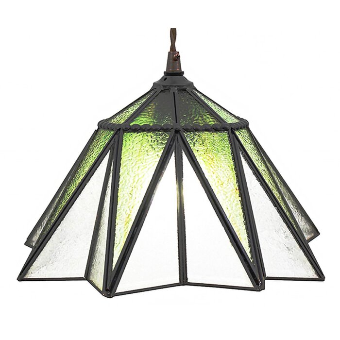 Clayre & Eef 5LL-6222 Lampe à suspendre Tiffany Ø 31x107 cm E27-max 1x40W Vert