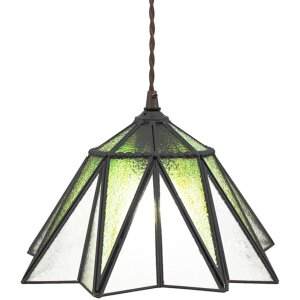 Clayre & Eef 5LL-6222 Lampe à suspendre Tiffany Ø 31x107 cm E27-max 1x40W Vert