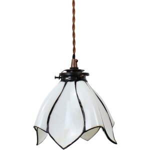 Clayre & Eef 5LL-6223 Lampe à suspendre Tiffany Ø 18x115 cm E14-max 1x25W Blanc - Marron