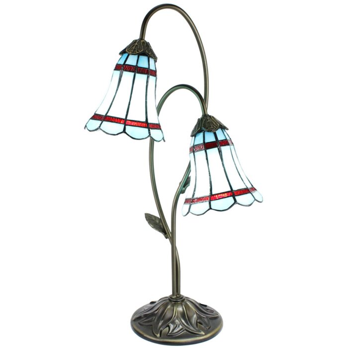 Clayre & Eef 5LL-6254 Lampe de table Tiffany 35x18x61 cm E14-max 2x25W brun - bleu