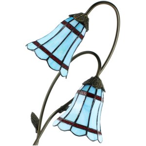 Clayre & Eef 5LL-6254 Lampe de table Tiffany 35x18x61 cm E14-max 2x25W brun - bleu