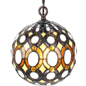 Clayre & Eef 5LL-6270 Lampe à suspendre Tiffany Ø 20x116 cm E14-max 1x25W Jaune