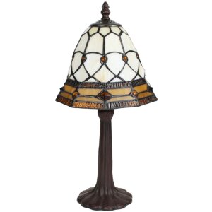 Clayre & Eef 5LL-6273 Lampe de table Tiffany Ø 21x39 cm E14-max 1x25W Beige - Marron