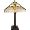 Clayre & Eef 5LL-6285 Lampe de table Tiffany 31x31x48 cm E27-max 1x60W Beige - Violet