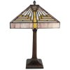 Clayre & Eef 5LL-6285 Lampe de table Tiffany 31x31x48 cm E27-max 1x60W Beige - Violet