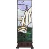 Clayre & Eef 5LL-6293 Lampe de table Tiffany 18x18x48 cm E14-max 1x40W Beige - Violet