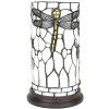 Clayre & Eef 5LL-6302 Lampe de table Tiffany Ø 15x26 cm E14-max 1x40W Blanc - Gris