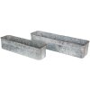 Clayre & Eef 5Y1074 Support pour plantes (2 pièces) 61x16x12 - 50x13x11 cm Gris