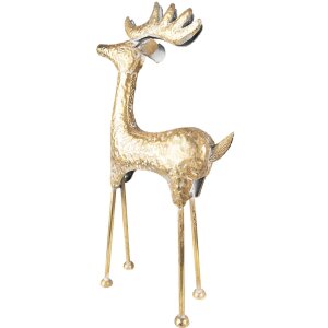 Clayre & Eef 5Y1088 Décoration Statue Cerf 34x13x73 cm Couleur or