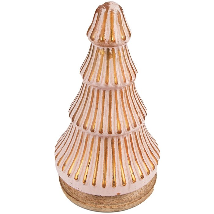 Clayre & Eef 65121 Sapin de Noël Ø 13x24 cm Rose