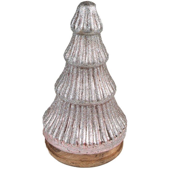 Clayre & Eef 65123 Sapin de Noël Ø 13x24 cm Rose