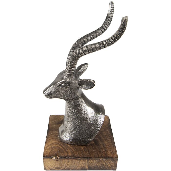 Clayre & Eef 65143 Décoration Statue Cerf 10x8x18 cm Argenté