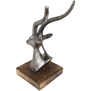 Clayre & Eef 65143 Décoration Statue Cerf 10x8x18 cm Argenté