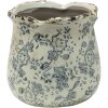 Clayre & Eef 6CE1455S Décoration Pot de fleurs Ø 12x12 cm Gris - Beige