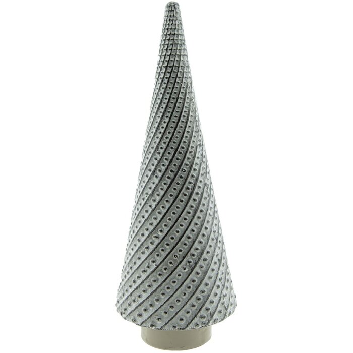 Clayre & Eef 6CE1511 Décoration Sapin de Noël Ø 13x33 cm Gris