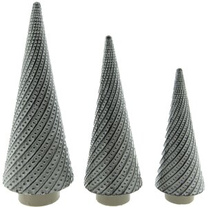 Clayre & Eef 6CE1513 Décoration Sapin de Noël Ø 8x22 cm Gris