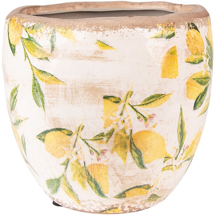 Clayre & Eef 6CE1529M Décoration Pot de fleurs Ø 18x17 cm Jaune