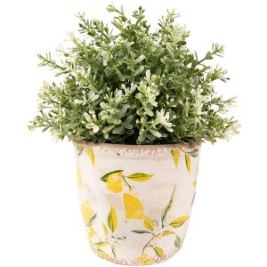 Clayre & Eef 6CE1529S Décoration Pot de fleurs Ø 14x14 cm Jaune