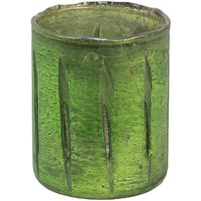 Clayre & Eef 6GL3625 Porte-bougie à chauffe-plat Ø 9x11 cm Vert Verre Porte-bougie