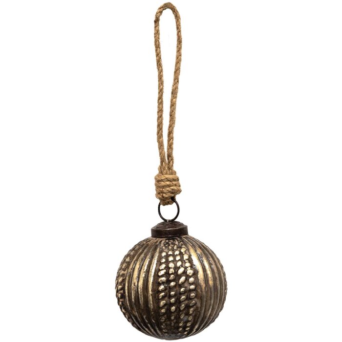 Clayre & Eef 6GL3693 Boule de Noël Ø 7x7 cm Marron Boule de Noël