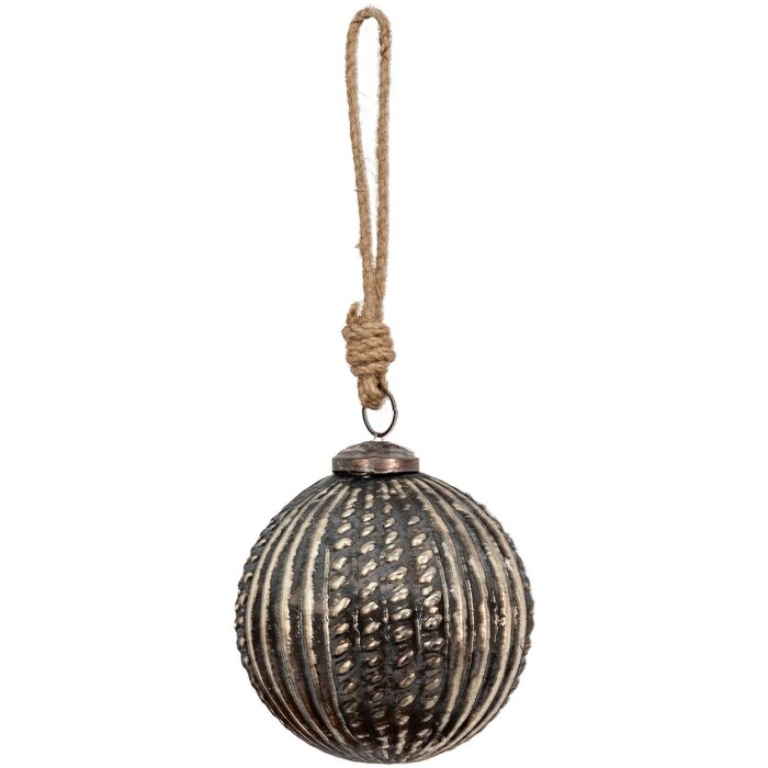 Clayre & Eef 6GL3694 Boule de Noël Ø 9x9 cm Marron Boule de Noël