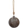 Clayre & Eef 6GL3695 Boule de Noël Ø 11x11 cm Marron Boule de Noël