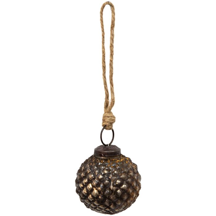 Clayre & Eef 6GL3697 Boule de Noël Ø 5x5 cm Marron Boule de Noël