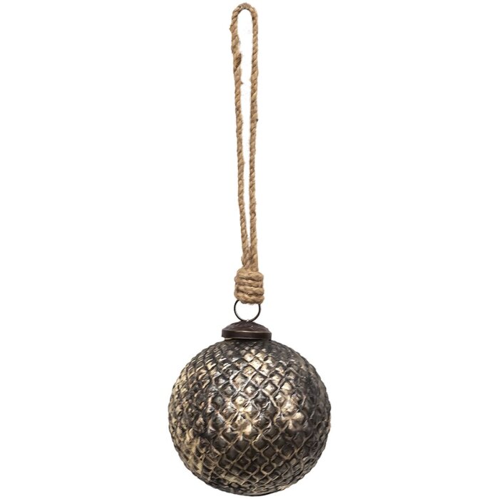 Clayre & Eef 6GL3699 Boule de Noël Ø 9x9 cm Marron Boule de Noël