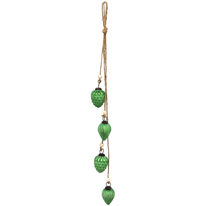 Clayre & Eef 6GL3708 Décoration Guirlande de boules de Noël 7x5x67 cm Vert