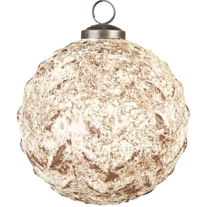 Clayre & Eef 6GL3714 Boule de Noël Ø 12x12 cm Marron Boule de Noël