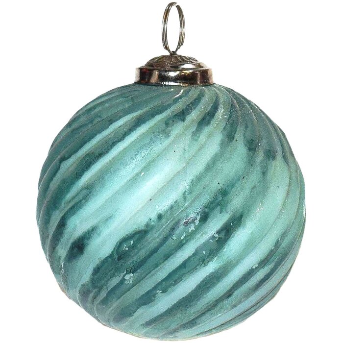 Clayre & Eef 6GL3722 Boule de Noël Ø 7x7 cm Vert Boule de Noël