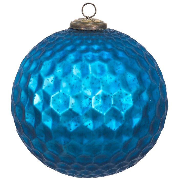 Clayre & Eef 6GL3733 Boule de Noël Ø 25x25 cm Bleu Boule de Noël XL