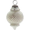 Clayre & Eef 6GL3752 Boule de Noël Ø 8x10 cm Argenté - Gris Boule de Noël