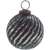 Clayre & Eef 6GL3757 Boule de Noël Ø 7x7 cm Noir - Argenté