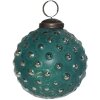 Clayre & Eef 6GL3763 Boule de Noël Ø 7x7 cm Vert - Argenté