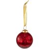 Clayre & Eef 6GL3832 Boule de Noël Ø 9x10 cm Rouge Boule de Noël