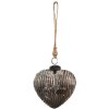 Clayre & Eef 6GL3849 Boule de Noël 7x4x8 cm Gris Boule de Noël