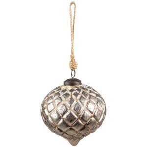 Clayre & Eef 6GL3852 Boule de Noël 9x9x9 cm Gris...