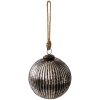 Clayre & Eef 6GL3909 Boule de Noël Ø 12x12 cm Noir - Argenté