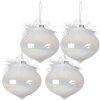 Clayre & Eef 6GL3937 Boule de Noël Ø 10 cm (set de 4 pièces) Blanc Boule de Noël