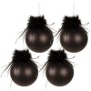 Clayre & Eef 6GL3943 Boule de Noël Ø 8 cm (set de 4) Noir