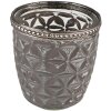 Clayre & Eef 6GL3965 Porte-bougies à chauffe-plat Ø 7x7 cm Gris Verre Porte-bougies