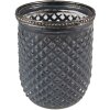 Clayre & Eef 6GL3970 Porte-bougies à chauffe-plat Ø 9x11 cm Gris Verre Porte-bougies