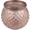 Clayre & Eef 6GL3978 Porte-bougie à chauffe-plat Ø 10x9 cm Rose Verre Porte-bougie